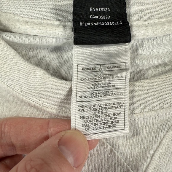 Vintage Jordan Center Logo T Shirt Mens 2XL White Embroidered AOP Short Sleeve - Picture 11 of 14